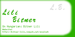 lili bitner business card